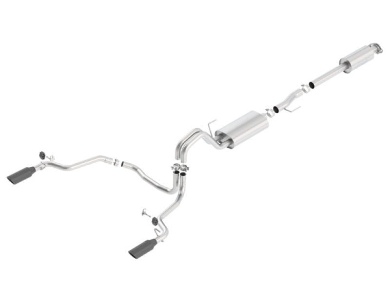 Borla 140614BC Touring Cat-Back Exhaust System for 2015-2020 Ford F-150 with 2.7L/3.5L V6 EcoBoost and 5.0L V8 Engines, Black Chrome Finish