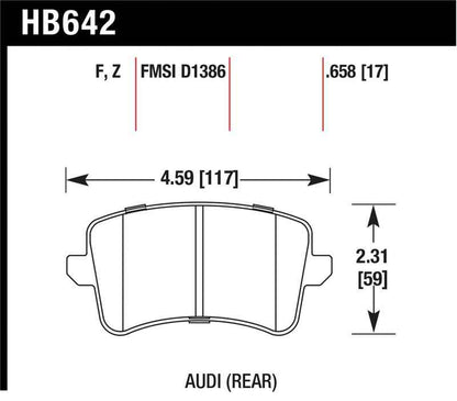 Hawk 09-10 Audi A4/A4 Quattro/A5 Quattro/Q5/S5 / 10 S4 HPS Street Rear Brake Pads