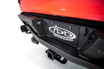 Addictive Desert Designs Stealth Fighter Raptor Rear Bumper for 2021-2023 Ford F-150, Hammer Black with Satin Black Panels