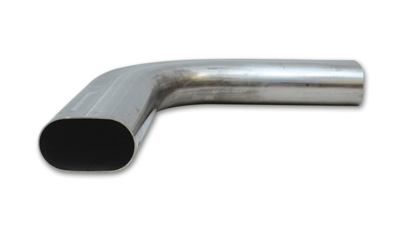 Vibrant 3-inch Oval T304 Stainless Steel 90-Degree Mandrel Bend with 6-inch Leg Lengths