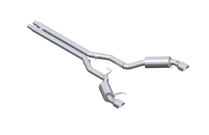 MBRP Armor Plus Series 15 Ford Mustang GT 5.0 3-inch Cat Back Dual Split Rear Exhaust System with 4.5-inch Tips