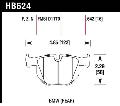 Hawk 06 BMW 330i/330xi / 07-09 335i / 07-08 335xi / 09 335d / 08-09 328i HPS Street Rear Brake Pads