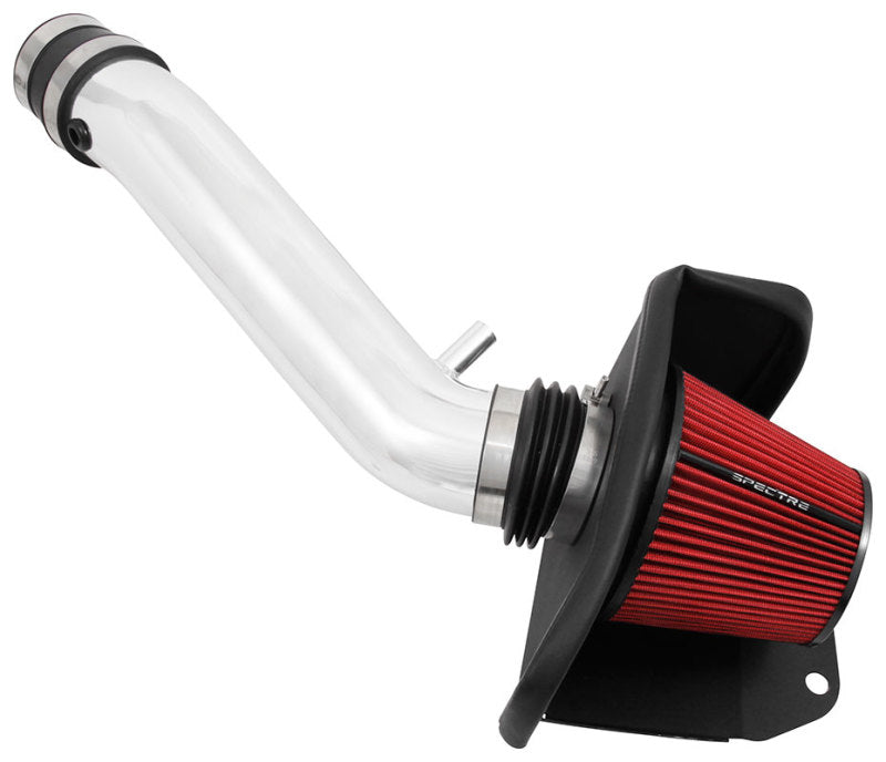 Spectre 16-18 Jeep Grand Cherokee V6 3.6L Fuel Injection Air Intake Kit with Polished Aluminum Tubing and Red Reusable Filter