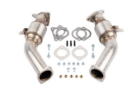AMS Performance VR30DDTT Street Lower Downpipes with GESI Catalytic Converter