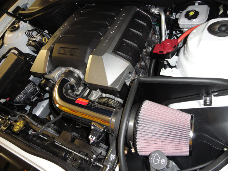 K&N Engineering 69-4519TP Cold Air Intake System for Chevrolet Camaro 6.2L V8 - Polished Typhoon Short Ram Intake