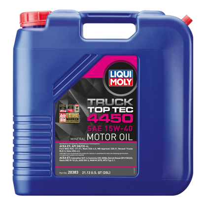 LIQUI MOLY 20L Top Tec Truck 4450 SAE 15W-40 Heavy-Duty Diesel Engine Oil for Modern Engines