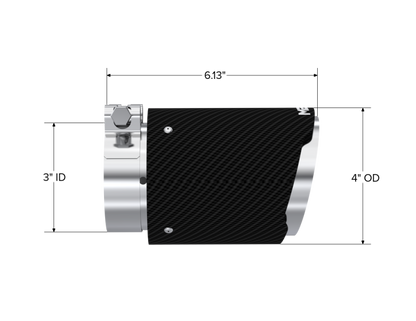 MBRP Universal Carbon Fiber Exhaust Tip 3-inch Inlet / 4-inch Outlet, Dual Wall, Angle Cut