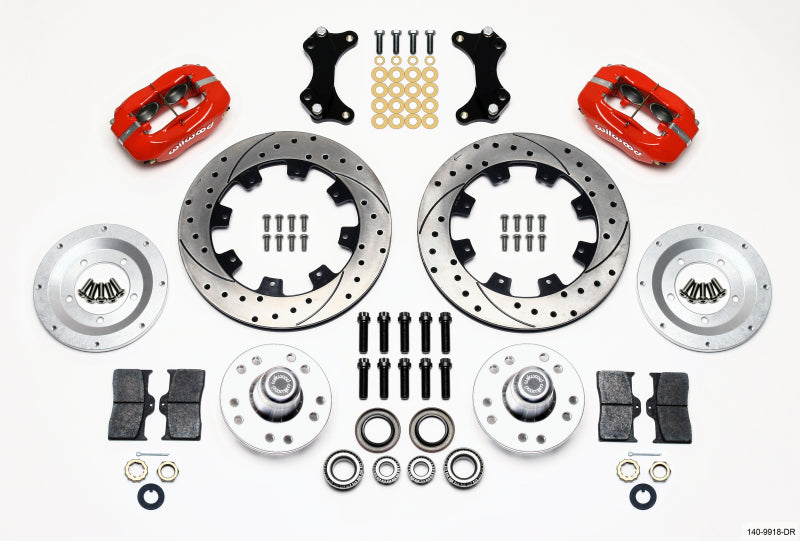 Wilwood Forged Dynalite Front Big Brake Kit with 12.19-inch Rotors - Red Finish, Part Number 140-9918-DR
