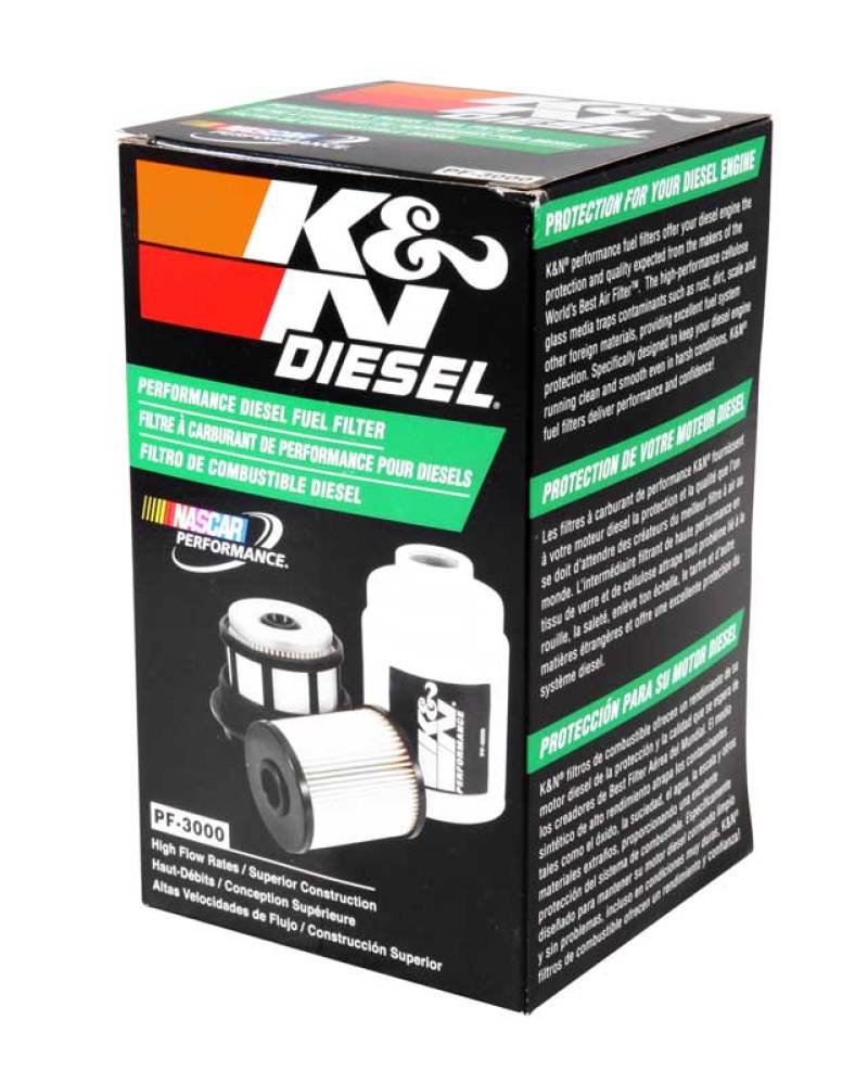 K&N Engineering PF-3000 Cellulose Media Fuel Filter for GMC Sierra 2500/3500 HD and Chevrolet Silverado 2500/3500 HD (3.5 inch OD x 6.28 inch Length)
