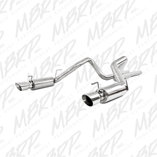 MBRP Armor Plus Series Dual Split Rear Race Exhaust System for Ford Mustang 2005-2010 with 4-inch Tips