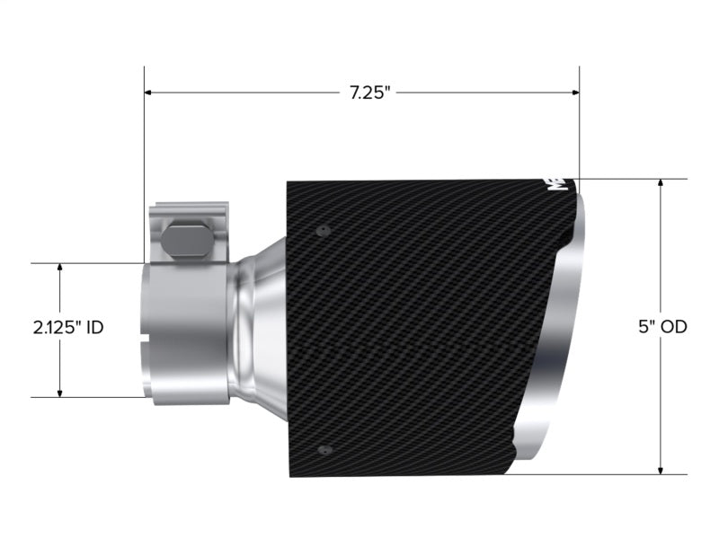 MBRP Carbon Fiber Exhaust Tip for Subaru BRZ and Toyota 86 – 2.125 Inch Inner Diameter, 5 Inch Outer Diameter, 7.25 Inch Length – Pair