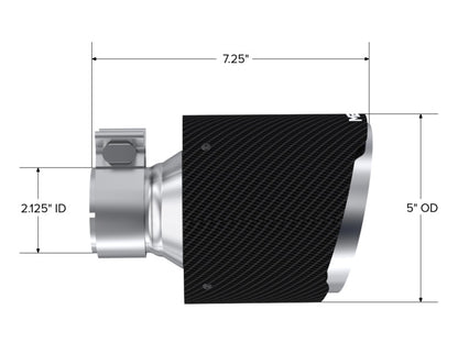 MBRP Carbon Fiber Exhaust Tip for Subaru BRZ and Toyota 86 – 2.125 Inch Inner Diameter, 5 Inch Outer Diameter, 7.25 Inch Length – Pair