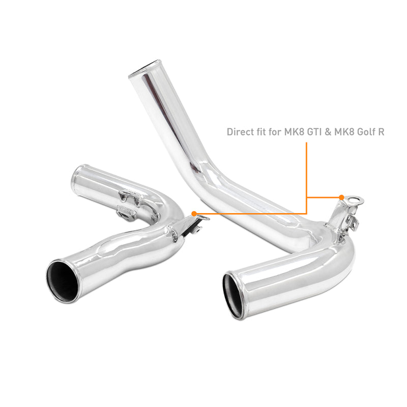 Mishimoto MK8 Volkswagen GTI Intercooler Pipe Kit – Polished Aluminum with Heat-Resistant Silicone Couplers