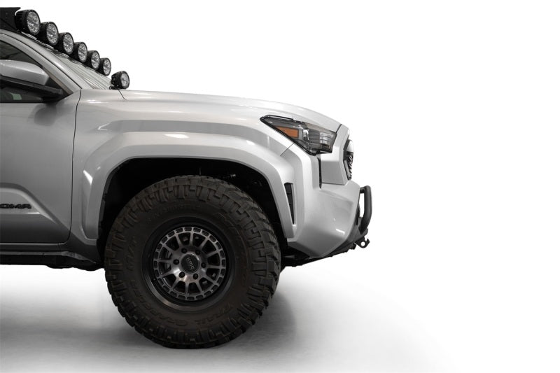 Addictive Desert Designs 2024 Toyota Tacoma Stealth Center Mount Winch Front Bumper with Top Hoop and 20-Inch Light Bar Mount