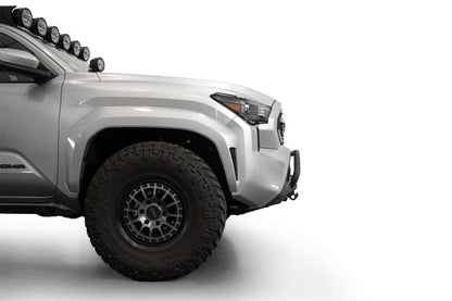 Addictive Desert Designs 2024 Toyota Tacoma Stealth Center Mount Winch Front Bumper with Top Hoop and 20-Inch Light Bar Mount