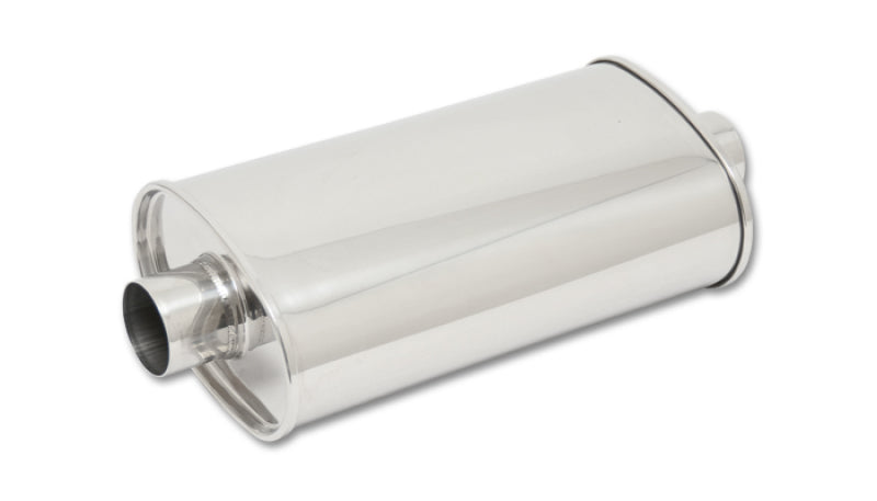 Vibrant StreetPower Oval Muffler with 2.25-inch Inlet and Outlet, 15-inch Body Length