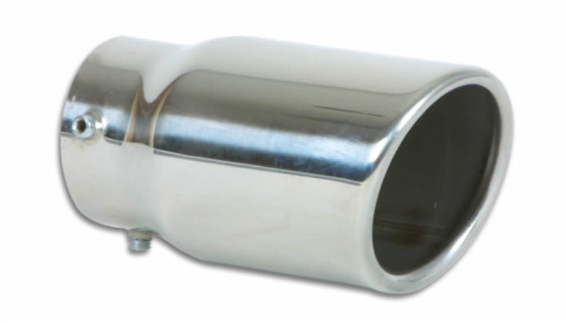 Vibrant 3-inch Round Stainless Steel Bolt-On Exhaust Tip (Single Wall Angle Cut, Rolled Edge)