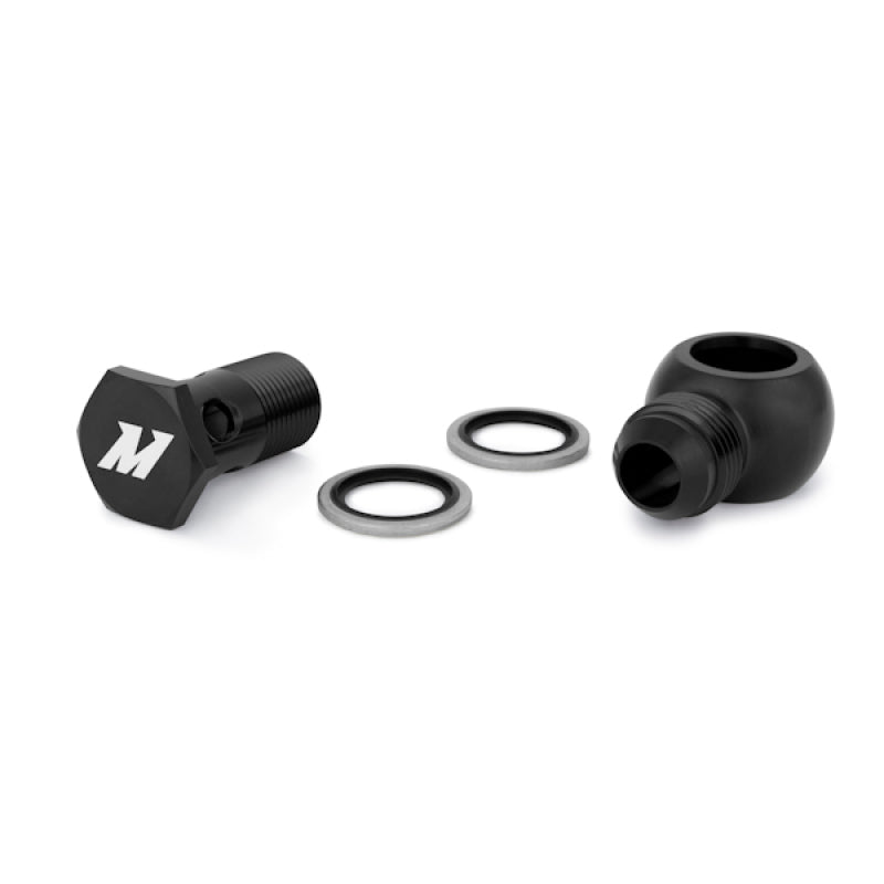 Mishimoto M20 x -10AN Black Banjo Fitting with Bolt - Universal Automotive Fitting for Fluid Systems