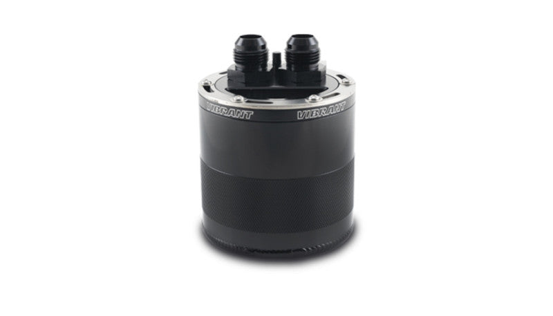Vibrant Small 0.75L 2-Port Catch Can Assembly - Aluminum Oil Catch Can for Automotive Performance