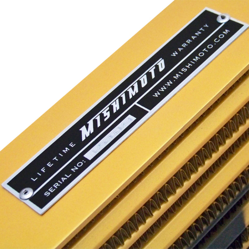 Mishimoto Eat Sleep Race Special Edition Gold M-Line Intercooler - Universal Front-Mount Aluminum Cooler for Enhanced Engine Performance