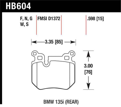 Hawk BMW 135i HPS Street Rear Brake Pads