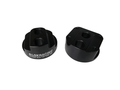 BLOX Racing Remote Oil Filter Relocation Kit - Black for Automotive Applications