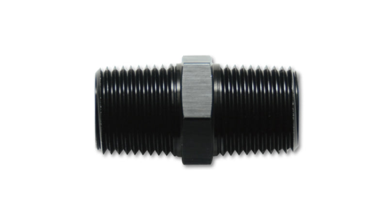 Vibrant 1/4 Inch NPT x 1/4 Inch NPT Straight Union Pipe Adapter Fitting - Aluminum