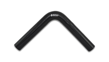 Vibrant 4 Ply Reinforced Silicone 90 Degree Elbow Connector - 1 Inch ID x 8 Inch Leg, Black