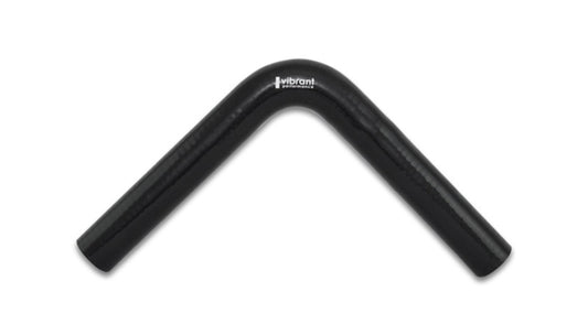 Vibrant 4 Ply Reinforced Silicone 90 Degree Elbow Connector - 1 Inch ID x 8 Inch Leg, Black