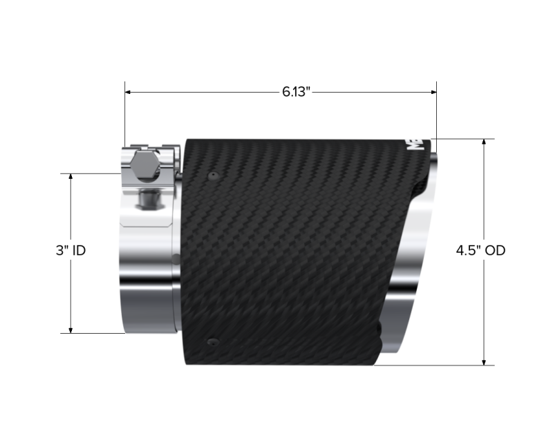 MBRP Universal Carbon Fiber Exhaust Tip - 4.5 Inch Outlet with 3 Inch Inlet, 6.13 Inch Length