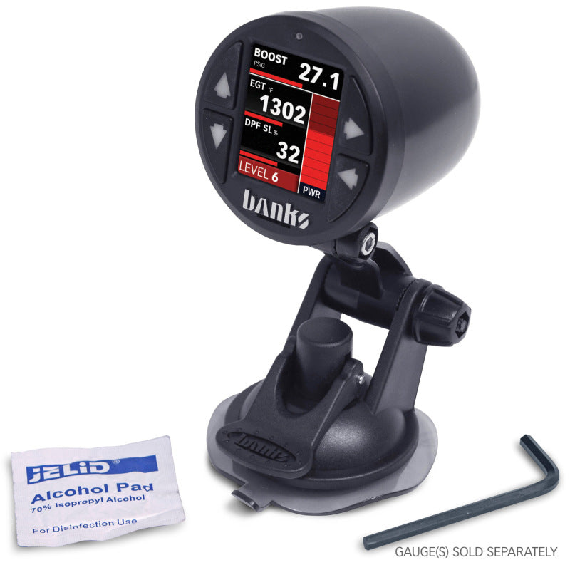 Banks Power 52mm Single Gauge Pod Kit with Sticky Base – Universal Suction Cup Mount for iDash and Other 52mm Gauges