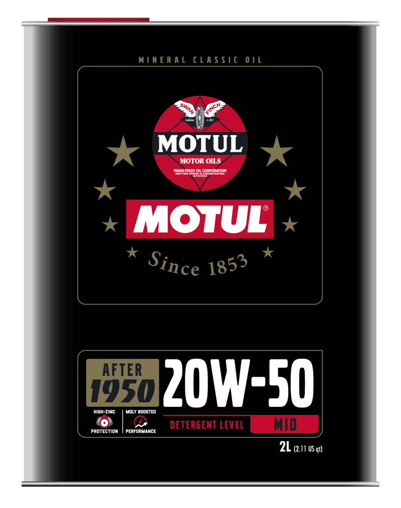 Motul 20W50 Classic Performance Engine Oil - 10x2L | Suitable for Vintage Cars from 1950-1970