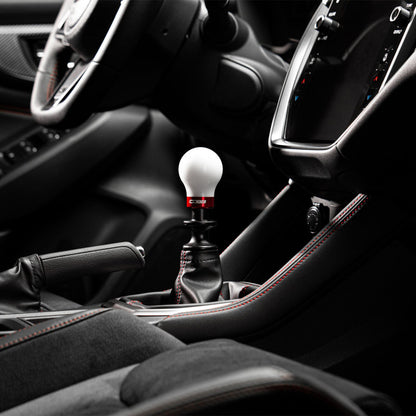 COBB Subaru 6-Speed Weighted Shift Knob - White with Red and Black Collars