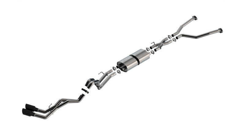 Borla ATAK Cat-Back Exhaust System for 2022-2026 Toyota Tundra 3.4L V6 with Hybrid, Black Chrome Tips