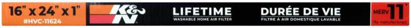 K&N Engineering 16 x 24 x 1 Washable and Reusable HVAC Air Filter - MERV 11 Performance