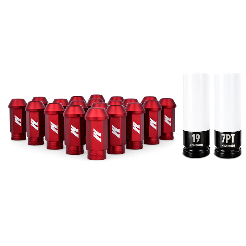 Mishimoto Aluminum Locking Lug Nuts M12x1.25 – 20-Piece Set in Red
