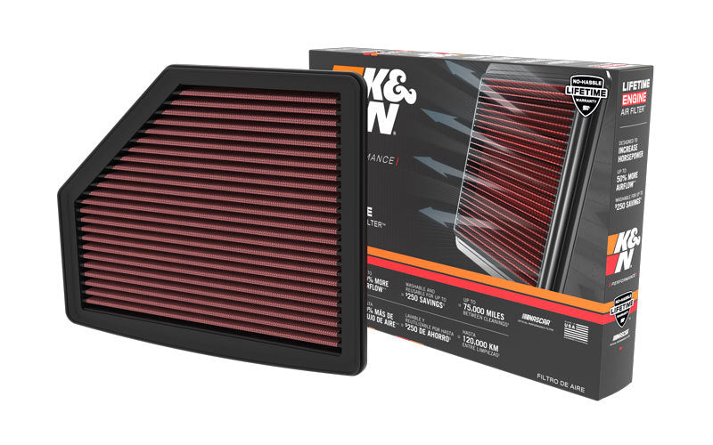 K&N Engineering 33-5119 High-Flow Reusable Air Filter for Acura MDX and TLX (2021-2025)