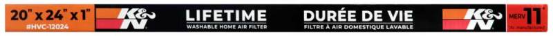 K&N Engineering HVAC Filter 20 x 24 x 1 – Reusable Pleated Synthetic Air Filter for Home, Office, and Business Applications