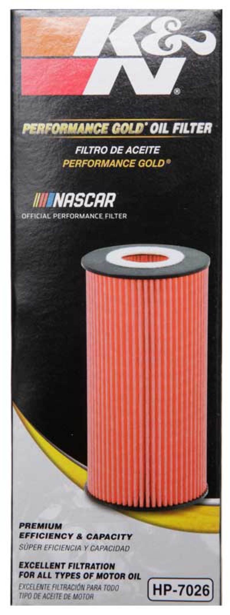 K&N Performance Oil Filter for 2014-2017 Dodge Durango and Jeep Grand Cherokee 3.6L, Part Number HP-7026
