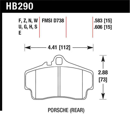 Hawk 99-08 Porsche 911 (996) Carrera 4 / 97-04 Porsche Boxster DTC-30 Race Rear Brake Pads