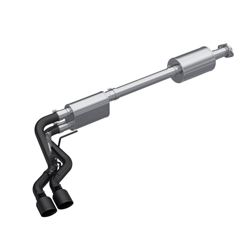 MBRP S5219BLK Armor BLK Series Dual Pre-Axle Cat Back Exhaust System for 2021-2022 Ford F-150, Black Coated, 3-inch Diameter
