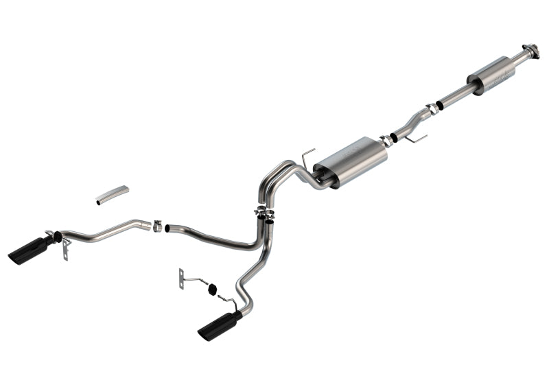 Borla F-150 2021 5.0L Cat-Back Touring Exhaust System with Black Chrome Tips – Part #140865BC