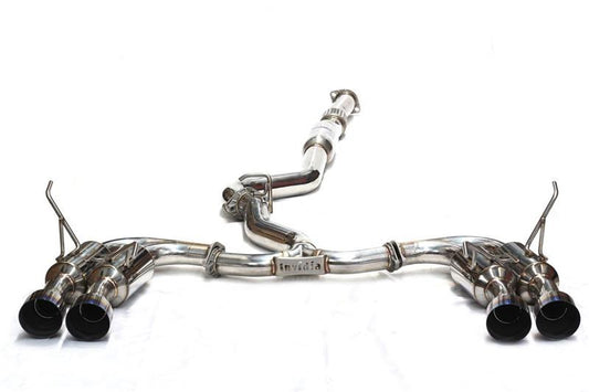 Invidia Gemini/R400 Catback Exhaust for 2011-2014 Subaru WRX/STI Sedan with Single Layer Quad Stainless Steel Tips
