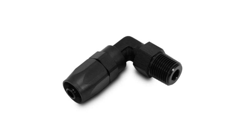 Vibrant Performance Aluminum Male NPT 90 Degree Hose End Fitting -6AN to 1/8 NPT for Automotive Applications