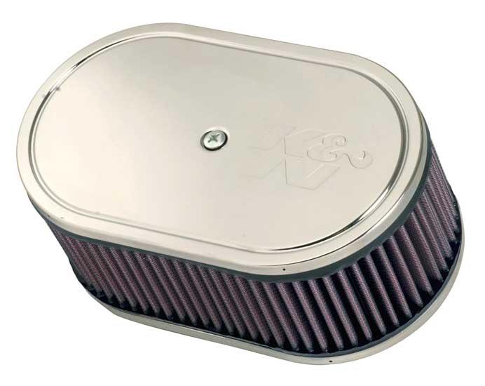 K&N Engineering Custom Racing Air Filter Assembly for Weber Carburetors - DDO 9x5.5 Oval, 3.25 in Height