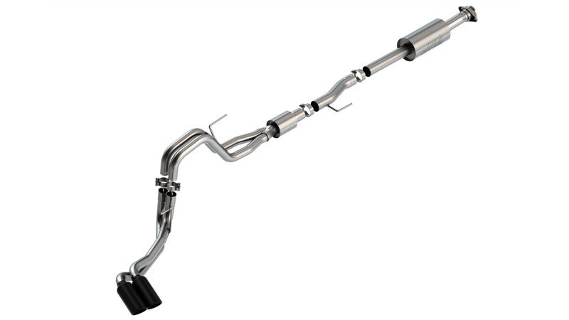 Borla F-150 2021 5.0L V8 Cat-Back Exhaust System with Black Chrome Tips - Dual Side Exit
