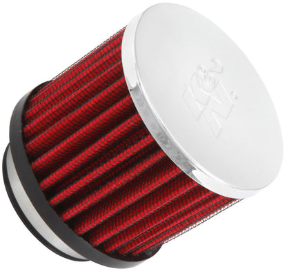 K&N Engineering 62-1480 Chrome Finish Rubber Base Crankcase Vent Filter with 1.75-inch Flange