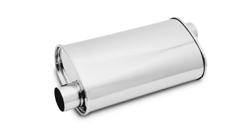 Vibrant StreetPower Oval Muffler with 2.5-inch Inlet and Outlet | 15-Inch Length