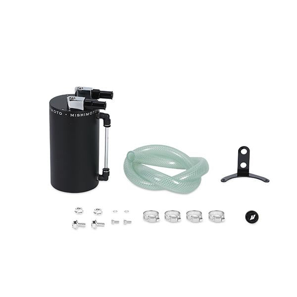 Mishimoto Large Aluminum Oil Catch Can - Wrinkle Black for Automotive Performance