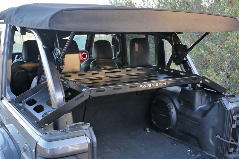 Fabtech 18-21 Jeep JL Interior Cargo Rack - Heavy Duty Steel Double Deck Storage Solution